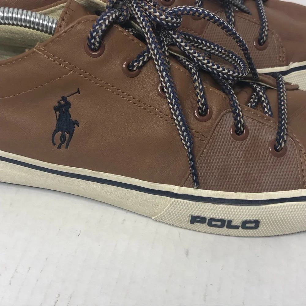 Ralph Lauren Loafers Polo Mens 11.5D Cantor Low II Leather Brown Boat Shoes